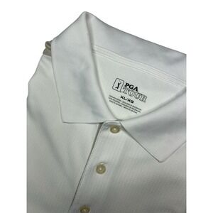PGA Tour‎ Men's XL Golf Polo White w/ Sandstone Trim